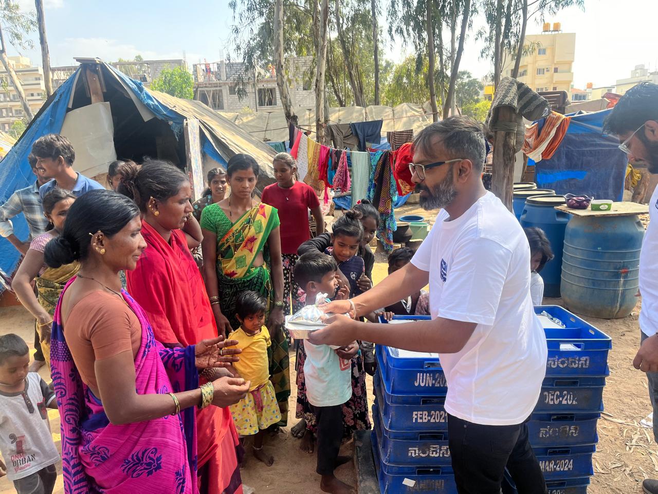 Food distribution to underprivileged children